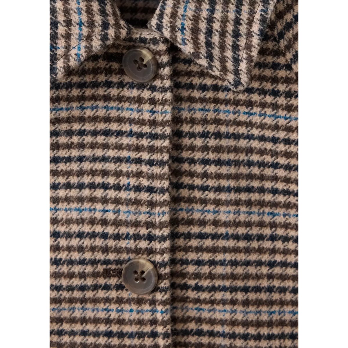Manteau à motif pied-de-poule en laine marron, MANGO KIDS