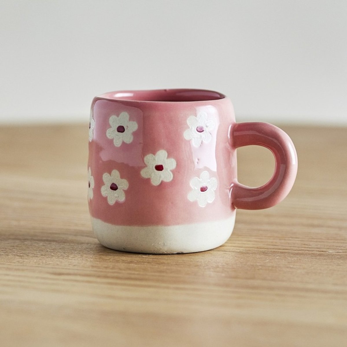 Petite tasse grès fleurs MILLIE rose poudré, BLOOMINGVILLE