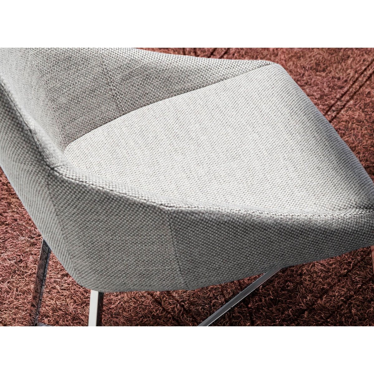 Chaise en tissu et pieds en acier chromé gris | acier, ANGEL CERDA