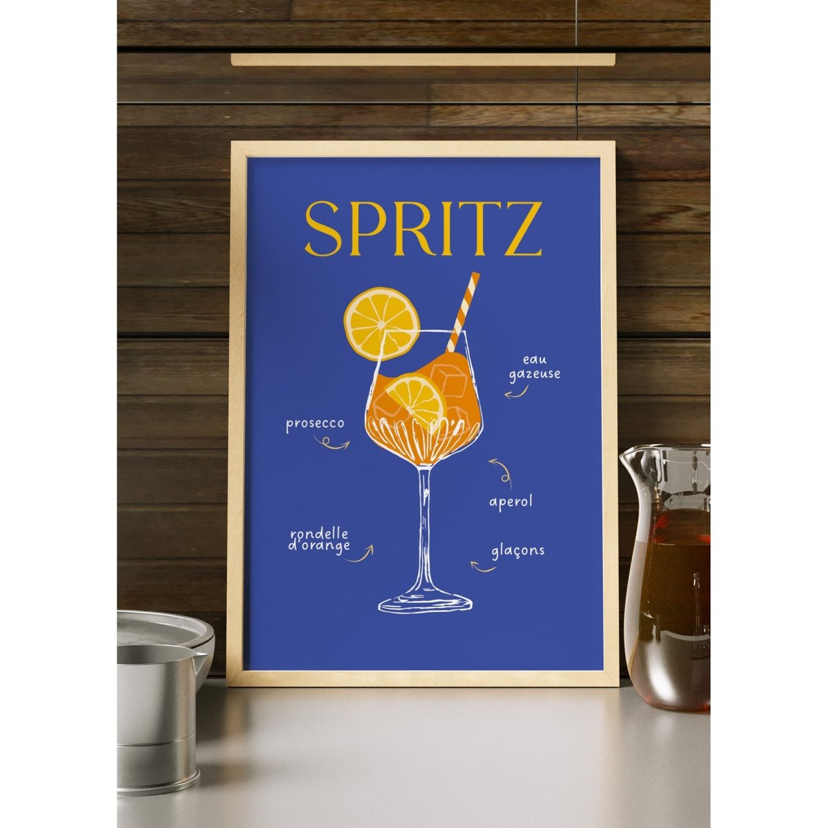 Affiche Cocktail Spritz 2 blanc, L'AFFICHERIE