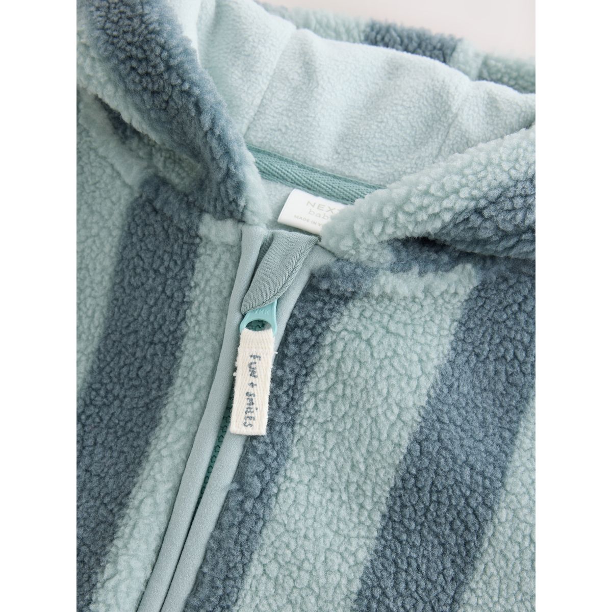 Veste bébé zippée en polaire rayures bleues, NEXT