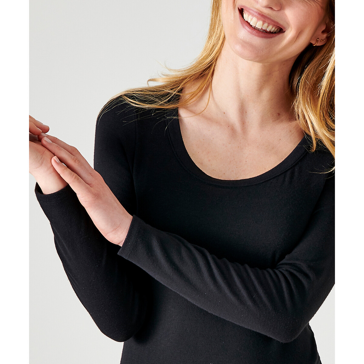 Camisola de mangas compridas Thermolactyl, grau 4 preto , DAMART
