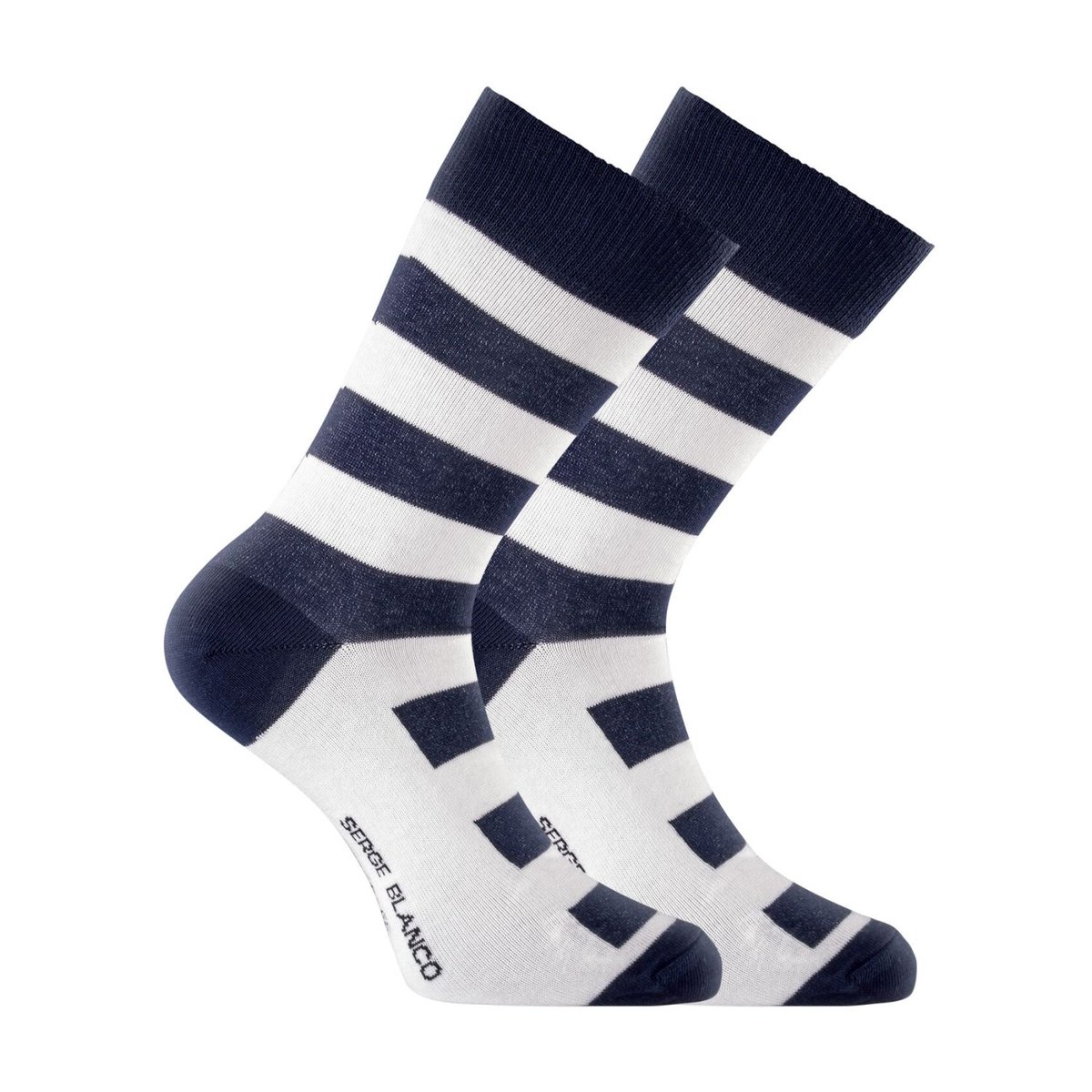 Lot De 6 Paires De Chaussettes Coton blanc/noir, SERGE BLANCO