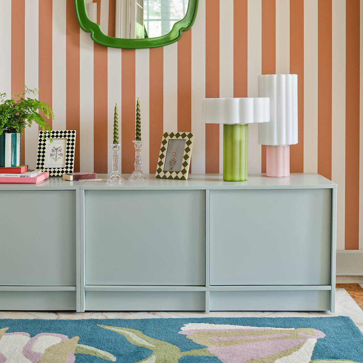 Credenza bassa, impiallacciatura in rovere, SENSSIA celadon, LA REDOUTE INTERIEURS