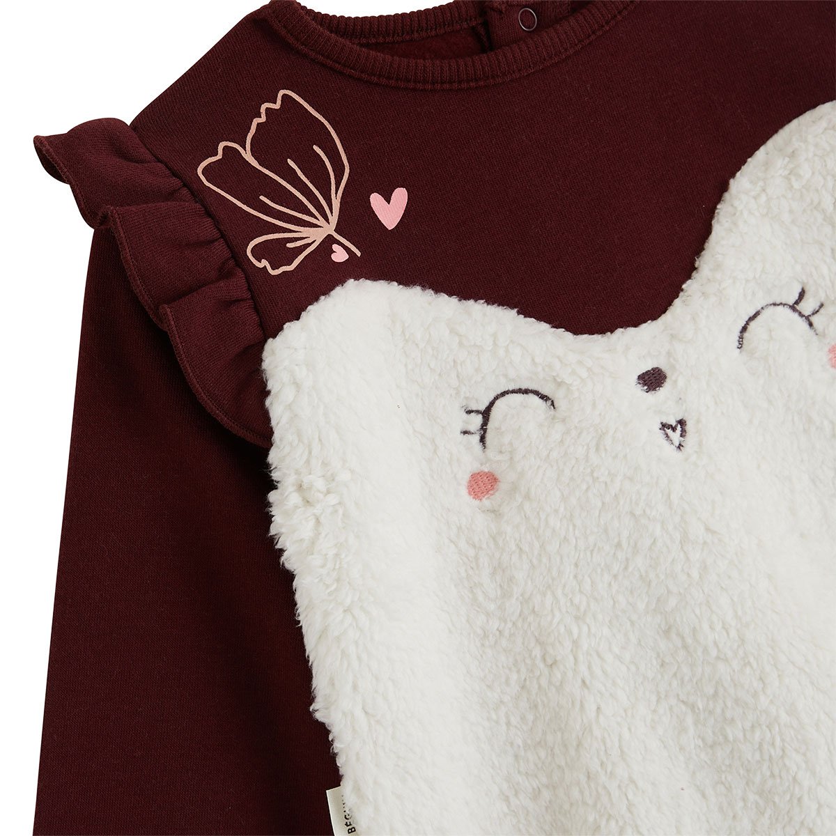 Ensemble bébé sweat et pantalon en molleton Aimée bordeaux, PETIT BEGUIN