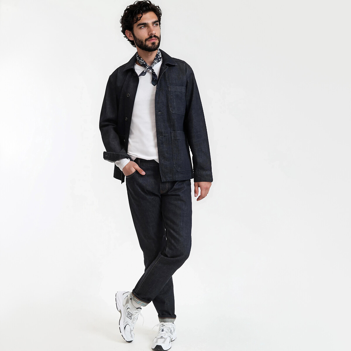 T-shirt girocollo maniche lunghe bianco ottico, LA REDOUTE COLLECTIONS