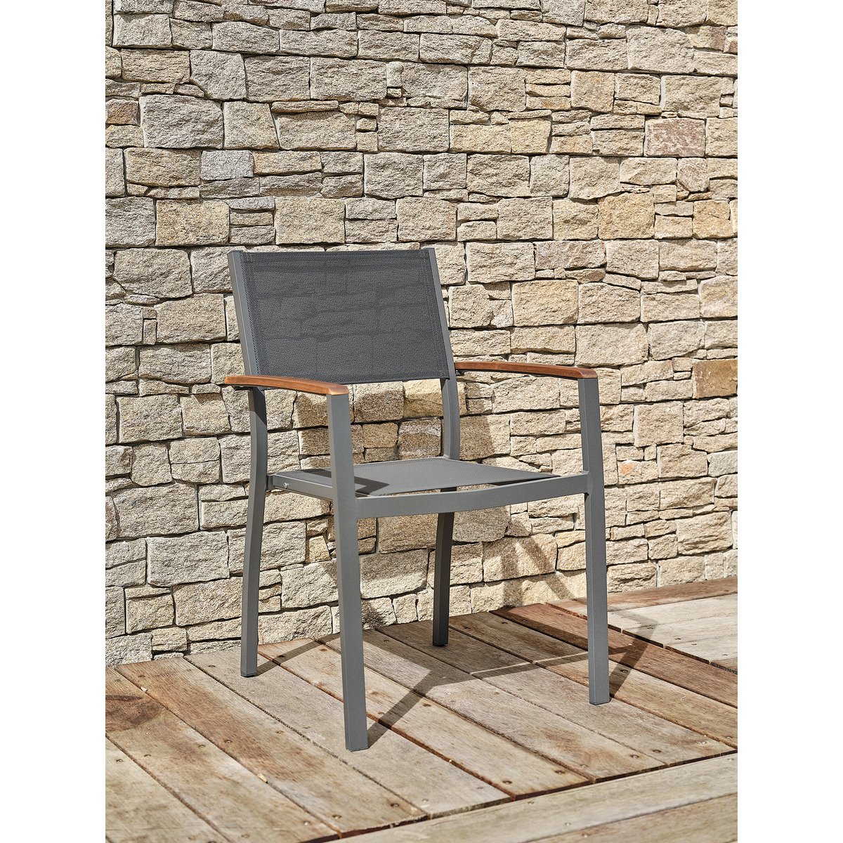 Ensemble repas de jardin 6 places aluminium ORSINO gris anthracite, REMARQUABLE
