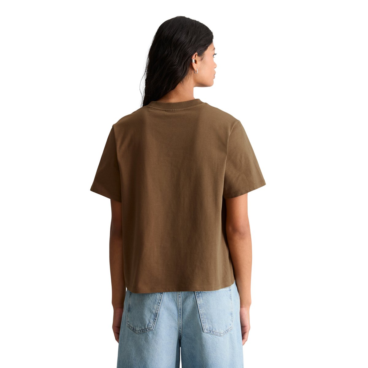 T-shirt ample en coton organique marron, MARC O’POLO DENIM