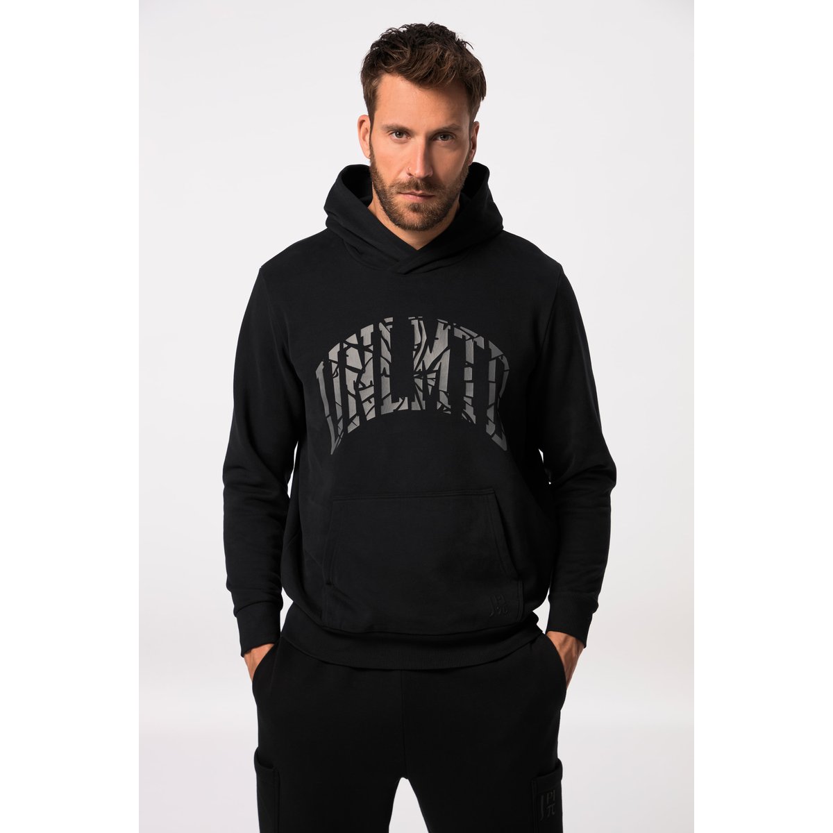 Sweat à capuche Fitness noir, JP1880