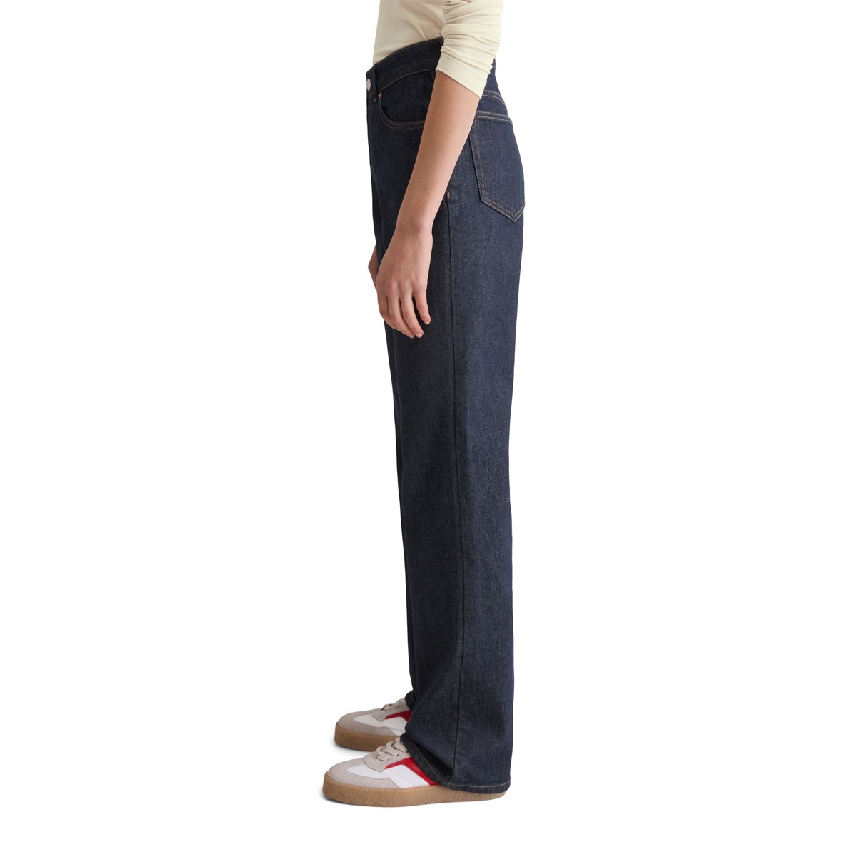 Jeans modèle Kiruna flared en coton organique mélangé stretch bleu foncé, MARC O'POLO