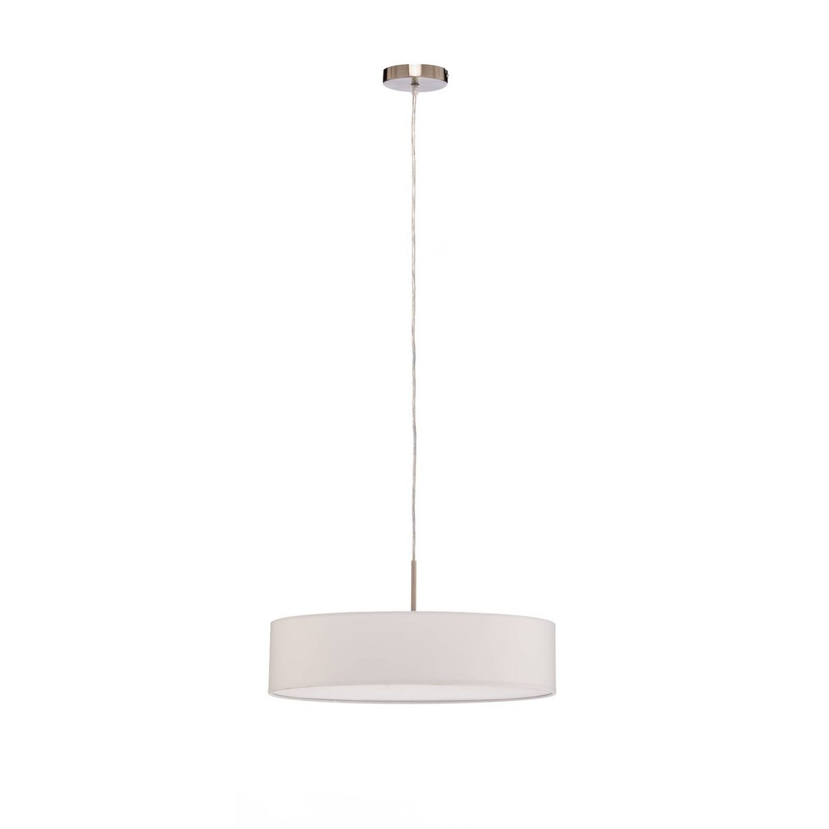 Suspension en textile moderne, Sebatin blanc, nickel mat, LINDBY