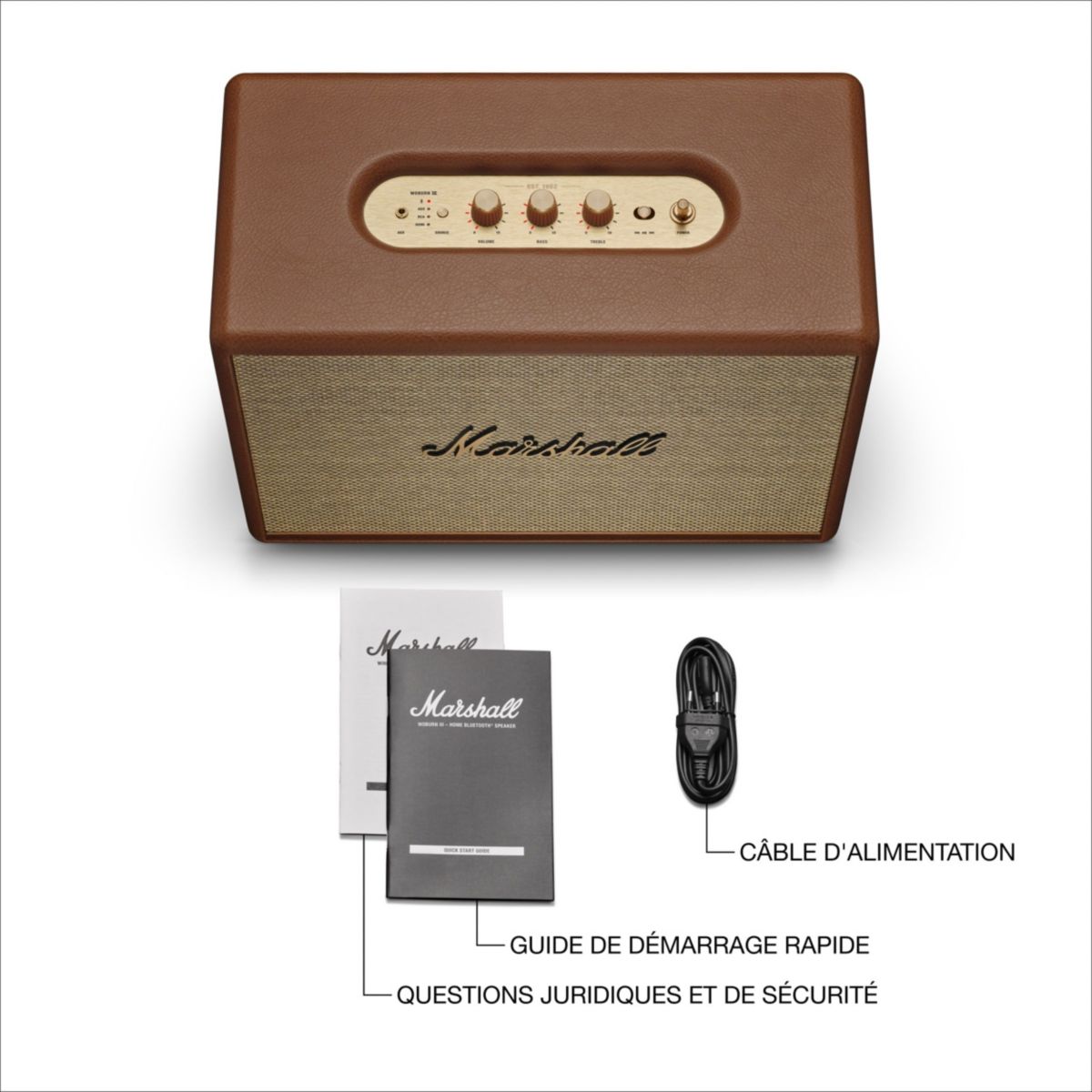 Enceinte résidentielle Woburn III Marron - Bluetooth, 90W, design rétro marron, MARSHALL