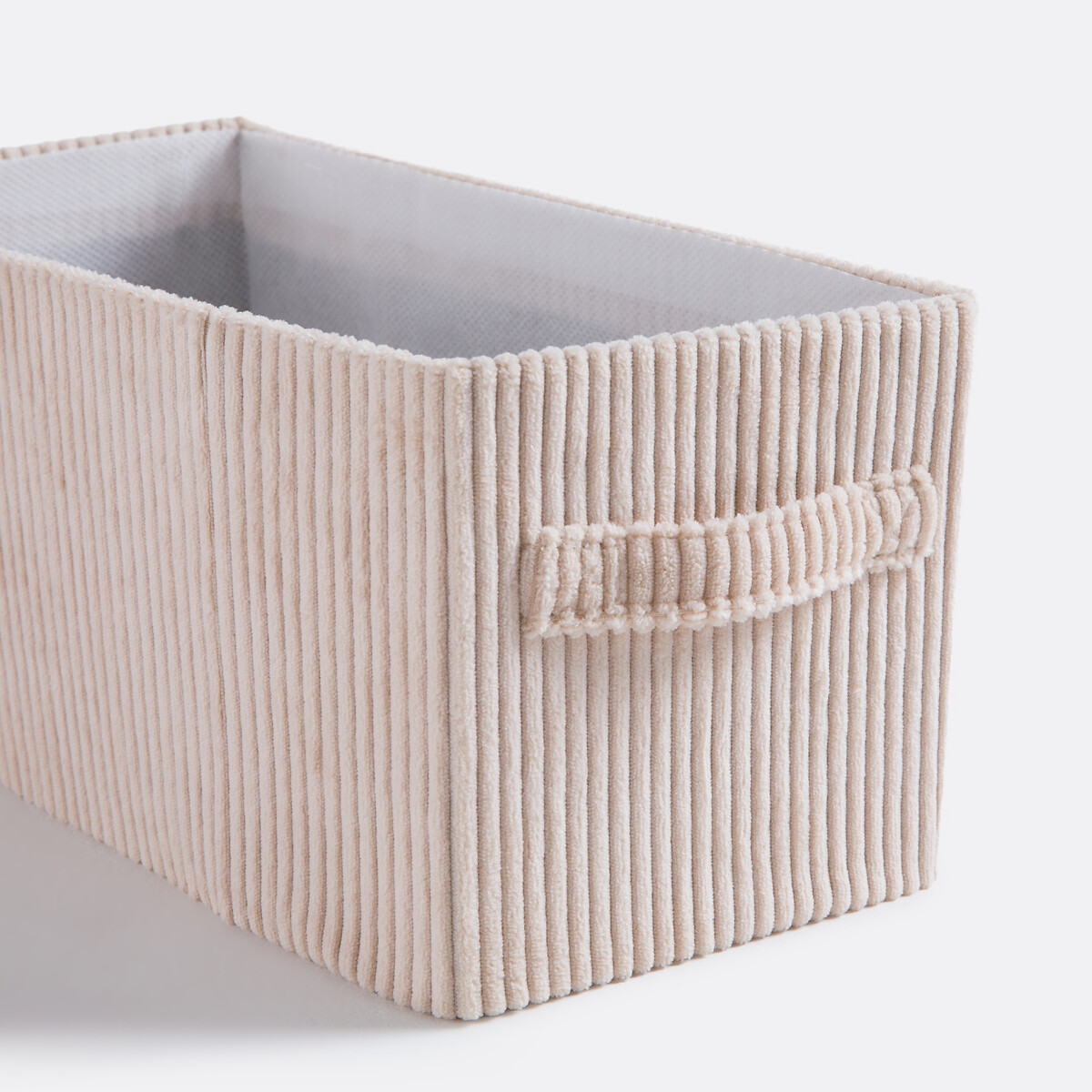 Veloudo Foldable Corduroy Basket ecru , LA REDOUTE INTERIEURS