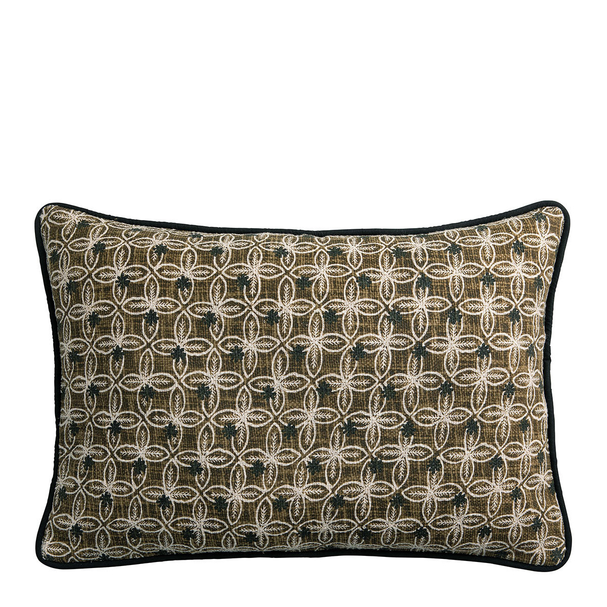 Housse de coussin polycoton bronze, BLANC D’IVOIRE