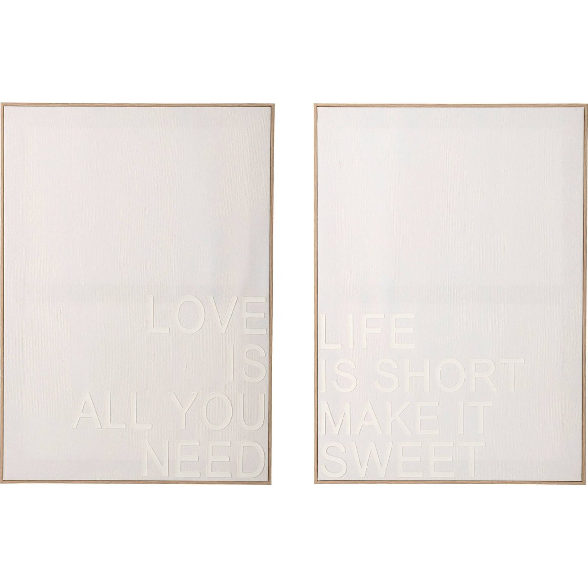 Tableau citations toile, Lot de 2 blanc cassé et naturel, RECOLLECTION