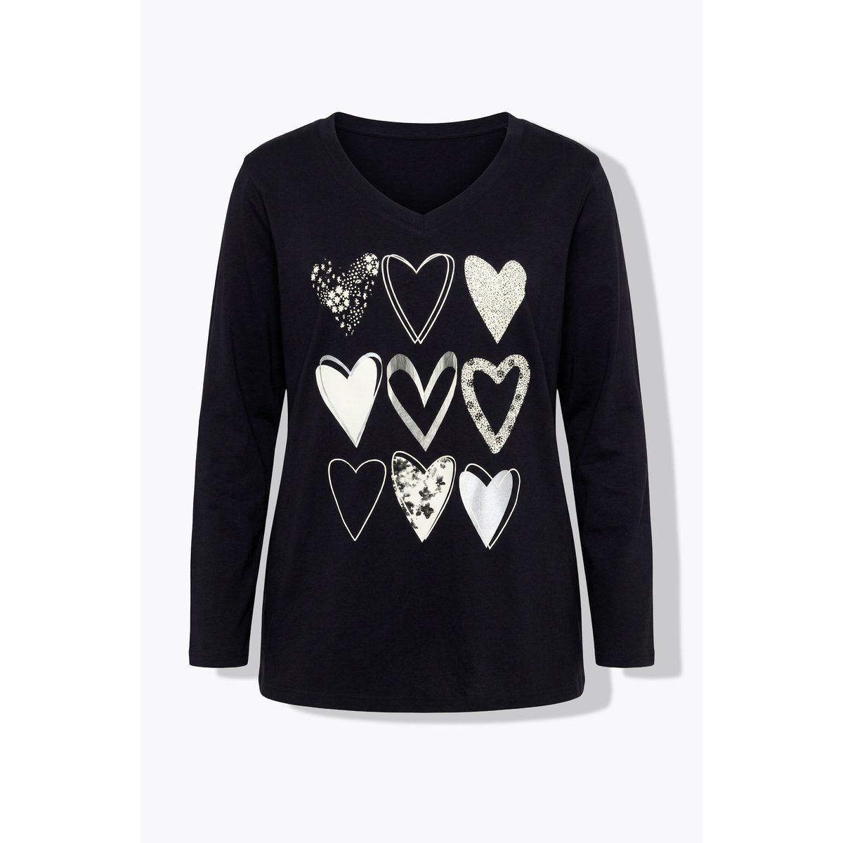 T-shirt long noir, ULLA POPKEN