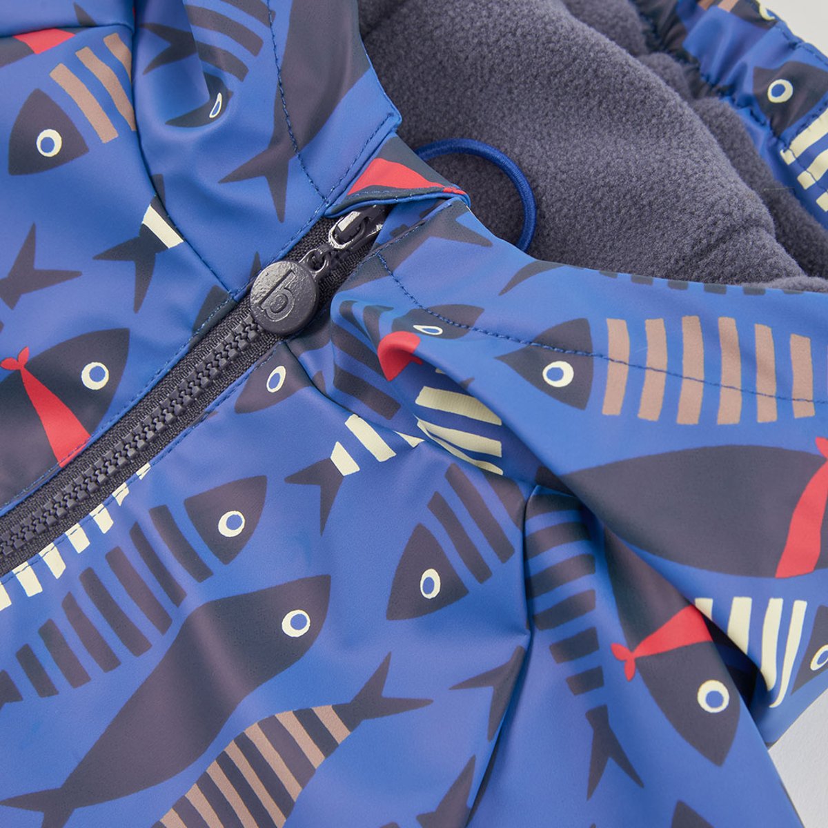 Imperméable imprimé poissons à capuche multicolore, BOBOLI