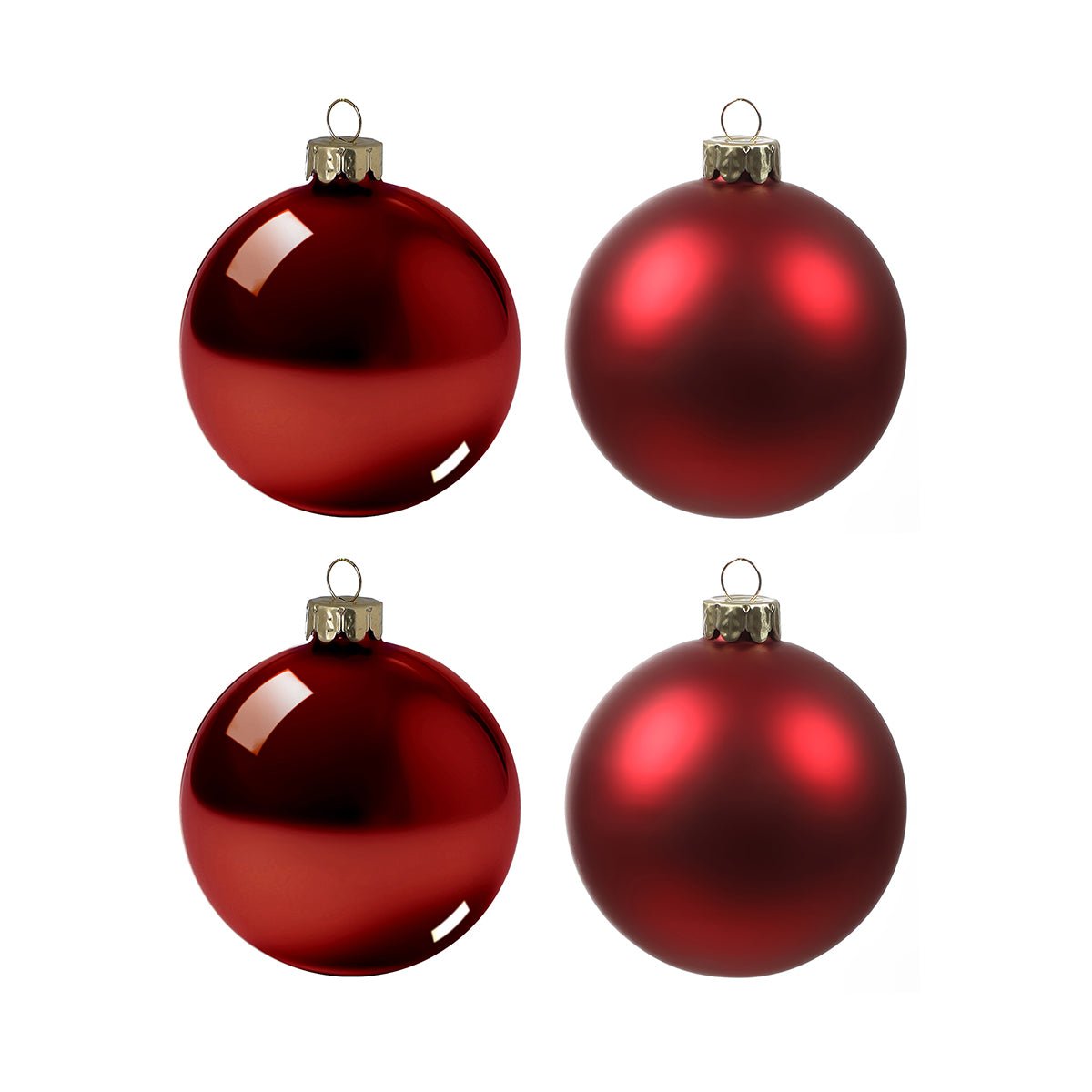 Set de 4 boules de noël décoratives en verre D8 rouge, SIA DECO