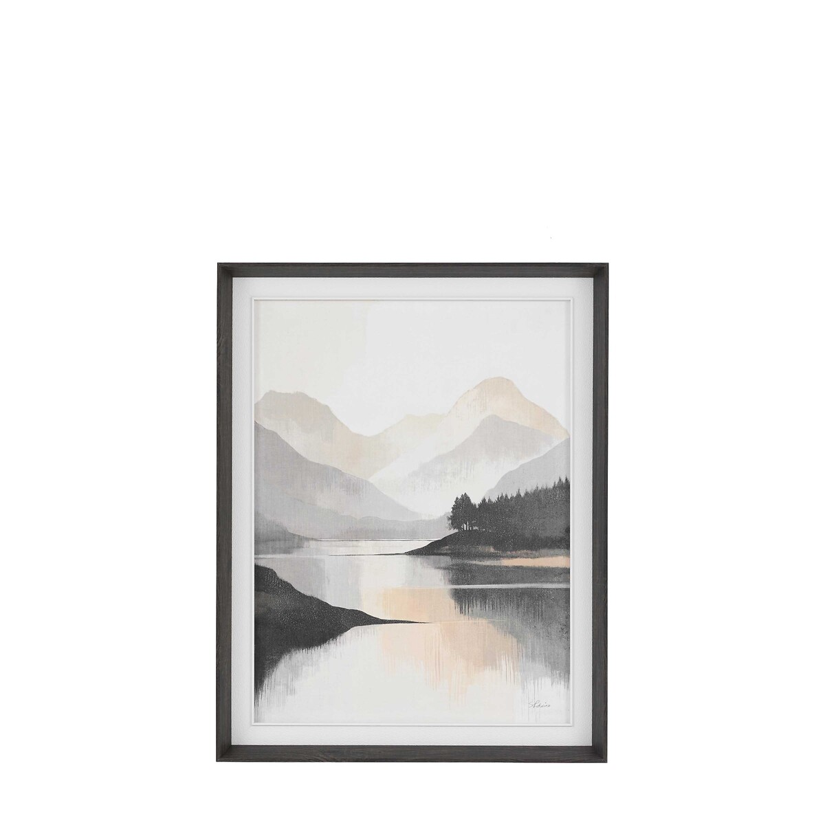 72x92cm Mountain Reflections Framed Canvas grey, ÉDITÉ