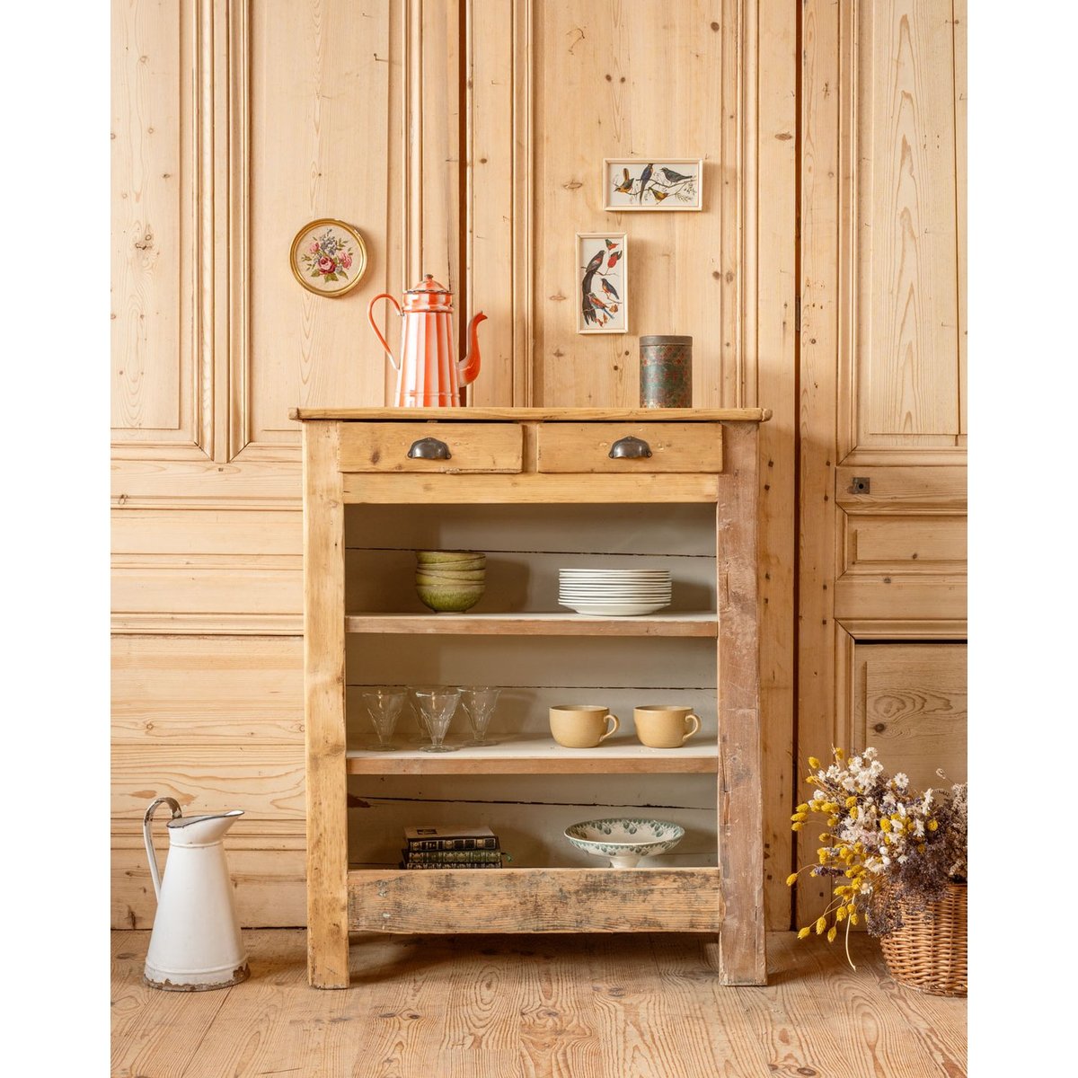 Buffet ouvert en bois Gilbert N°1740 - Bon état bois clair, DEBONGOUT