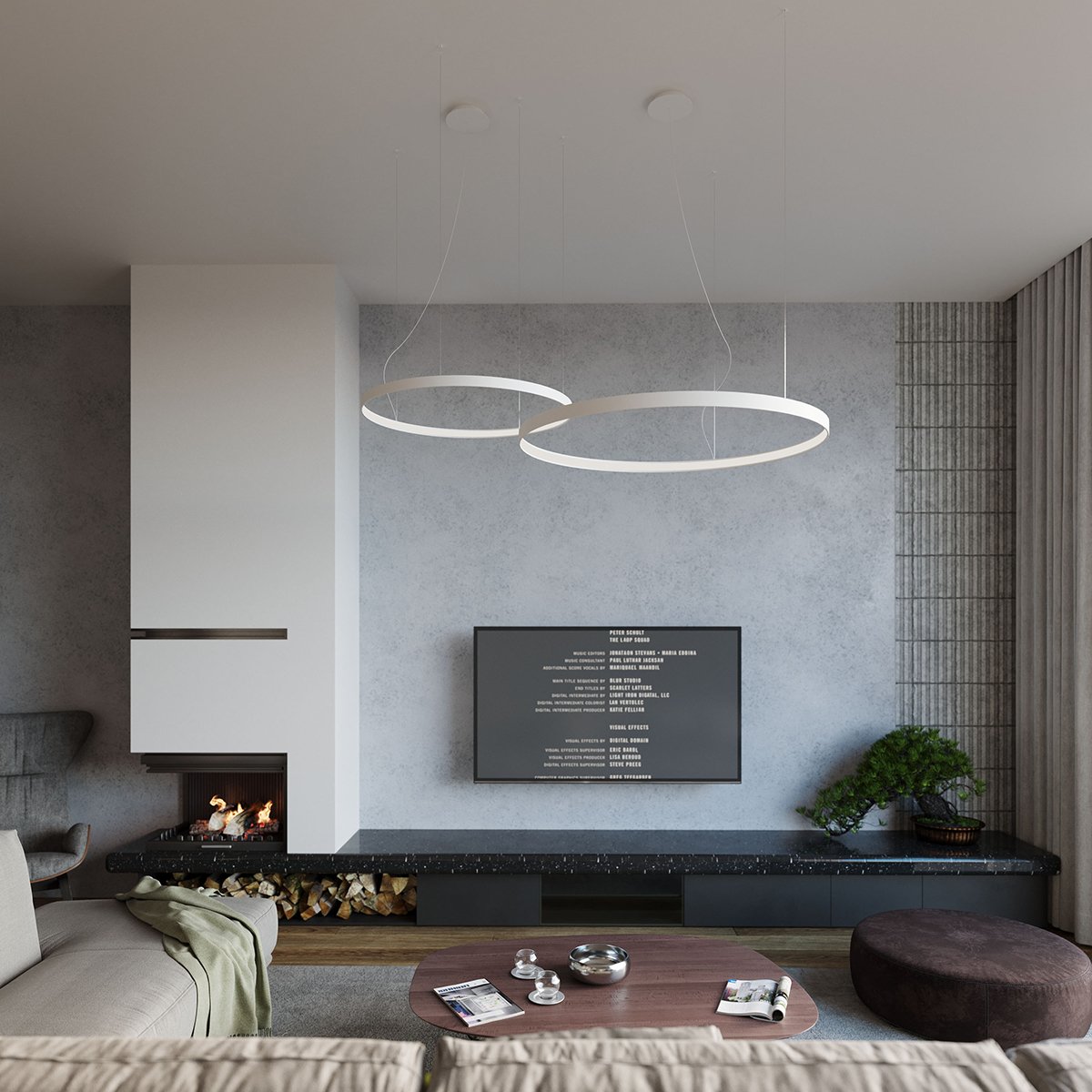 Lustre Aluminium Blanc LED 1 Rio blanc, EDEN