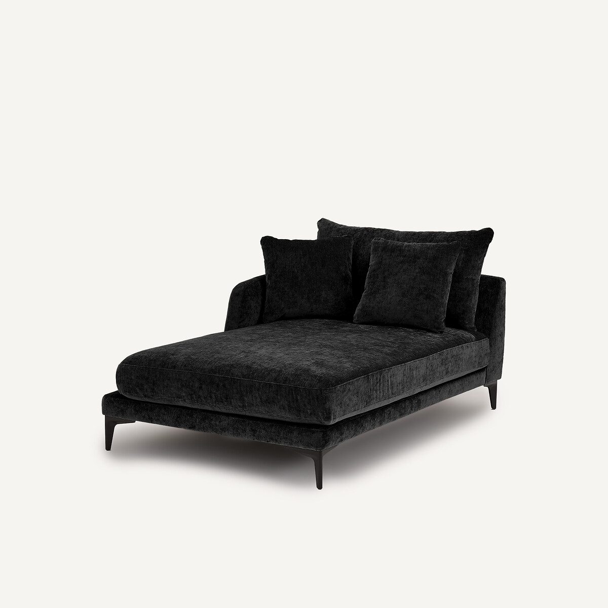 Chaise longue in velluto misto, MODERNISTE, design Emmanuel Gallina carbonio, AM.PM X EMMANUEL GALLINA