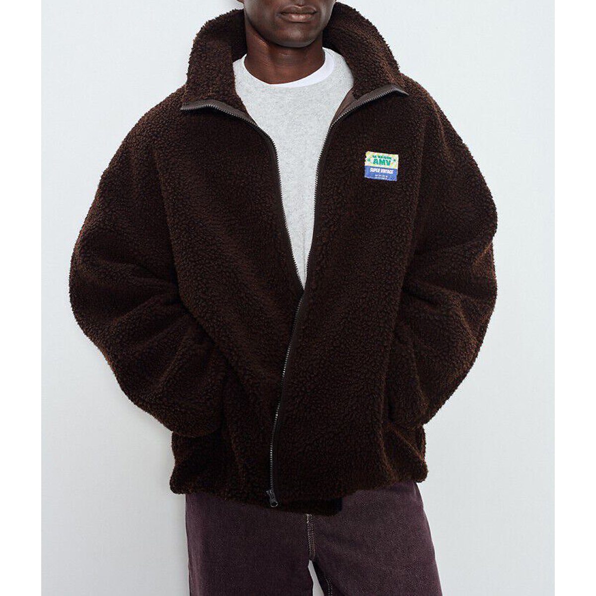 Manteau court ample HOKTOWN marron, AMERICAN VINTAGE