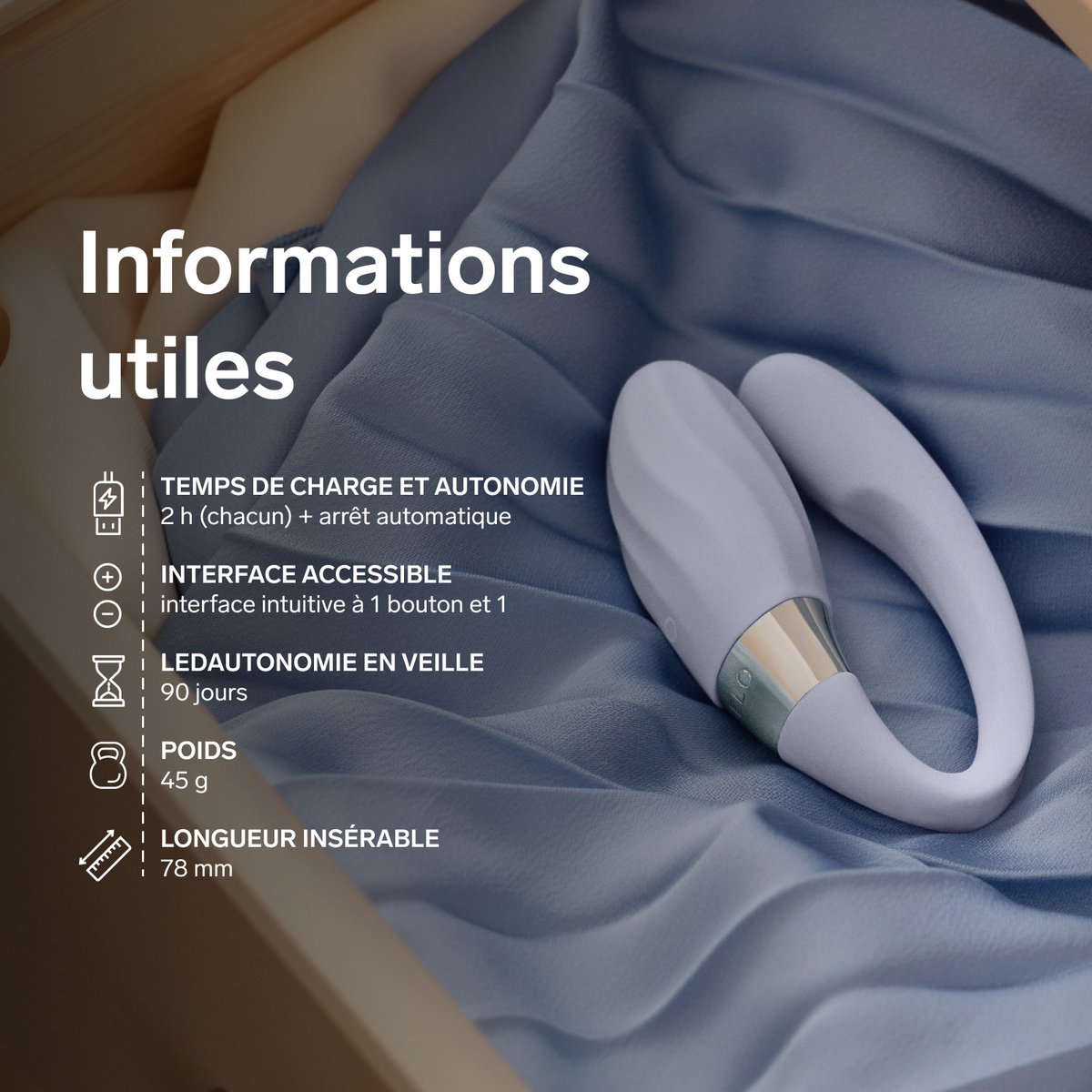 TIANI Twist Vibromasseur pour couple connecté à une application, Sea Foam sea foam, LELO