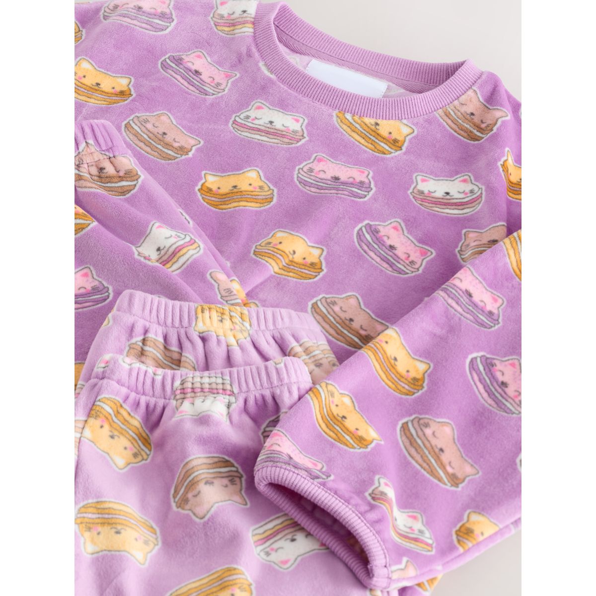 Pyjamas en polaire confortable cataroon rose, NEXT