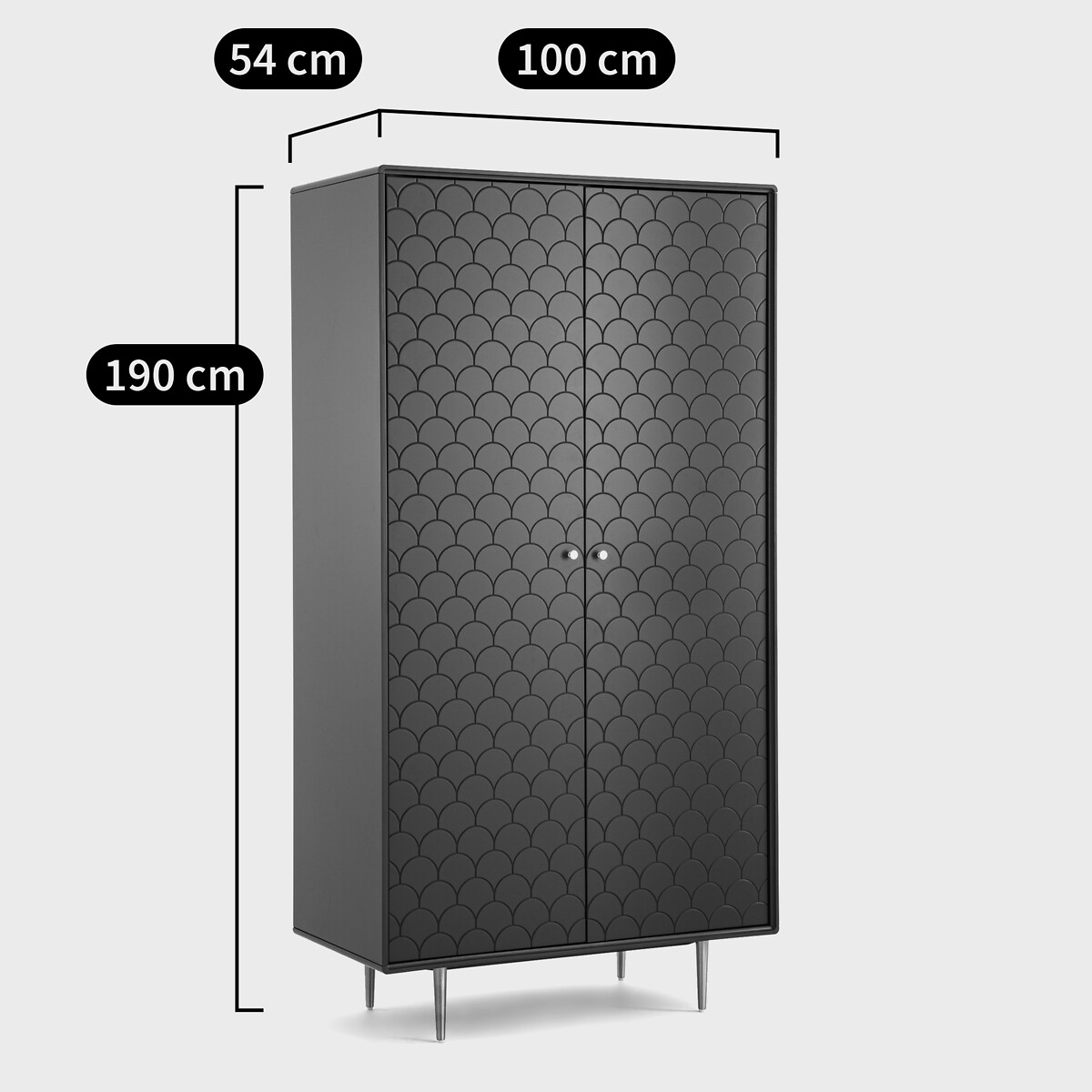 Armoire 2 portes, Luxore bleu de prusse, LA REDOUTE INTERIEURS