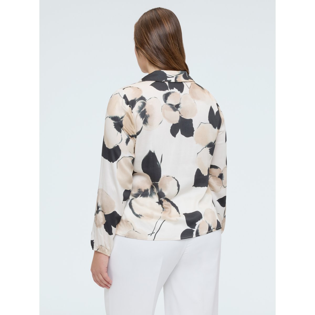 Blouse à imprimé fleuri blanc, FIORELLA RUBINO