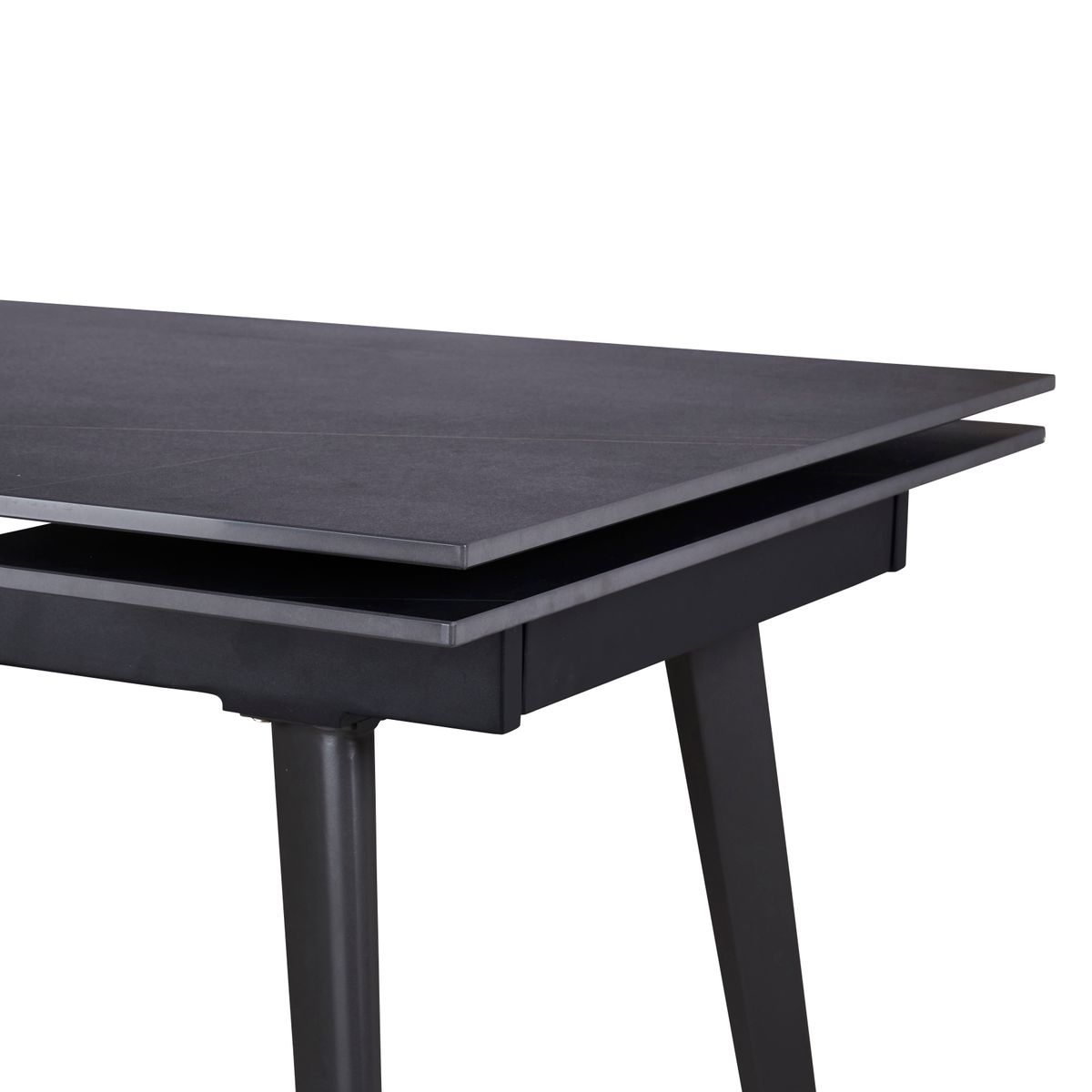 Table repas céramique 140cm avec allonges noir, ZAGO