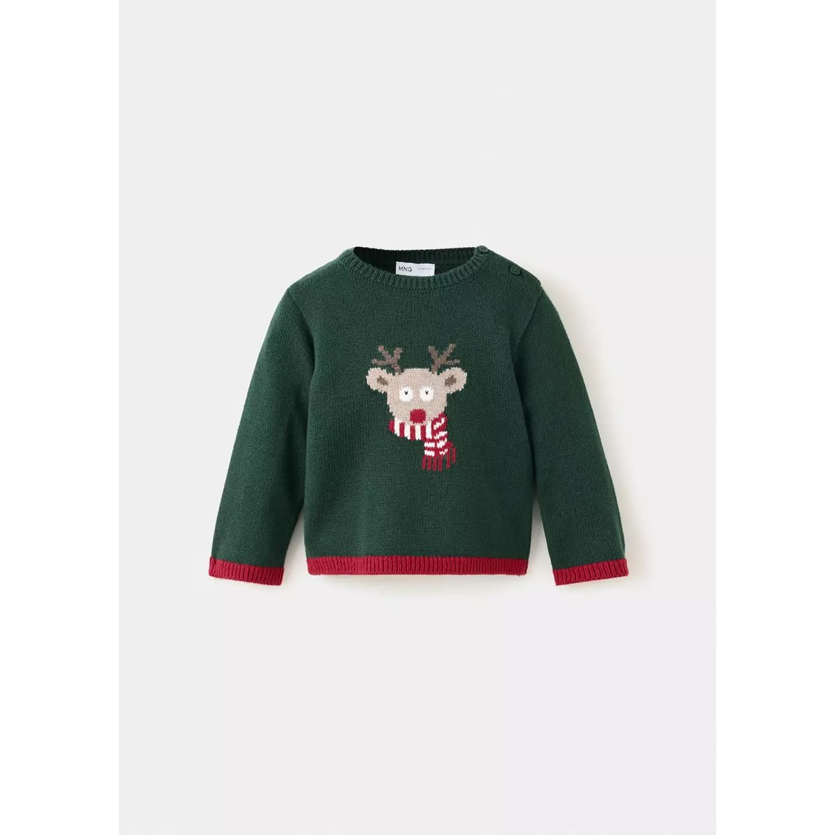 Pull en maille renne vert, MANGO BABY