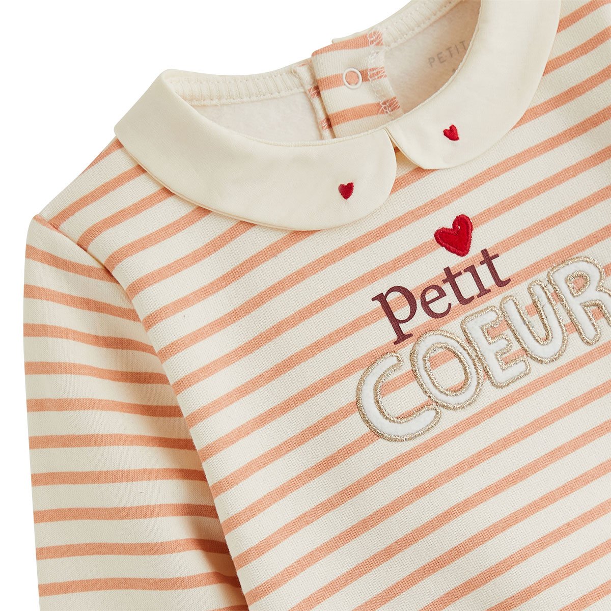 Sweat-shirt bébé en molleton Aimée ecru, PETIT BEGUIN