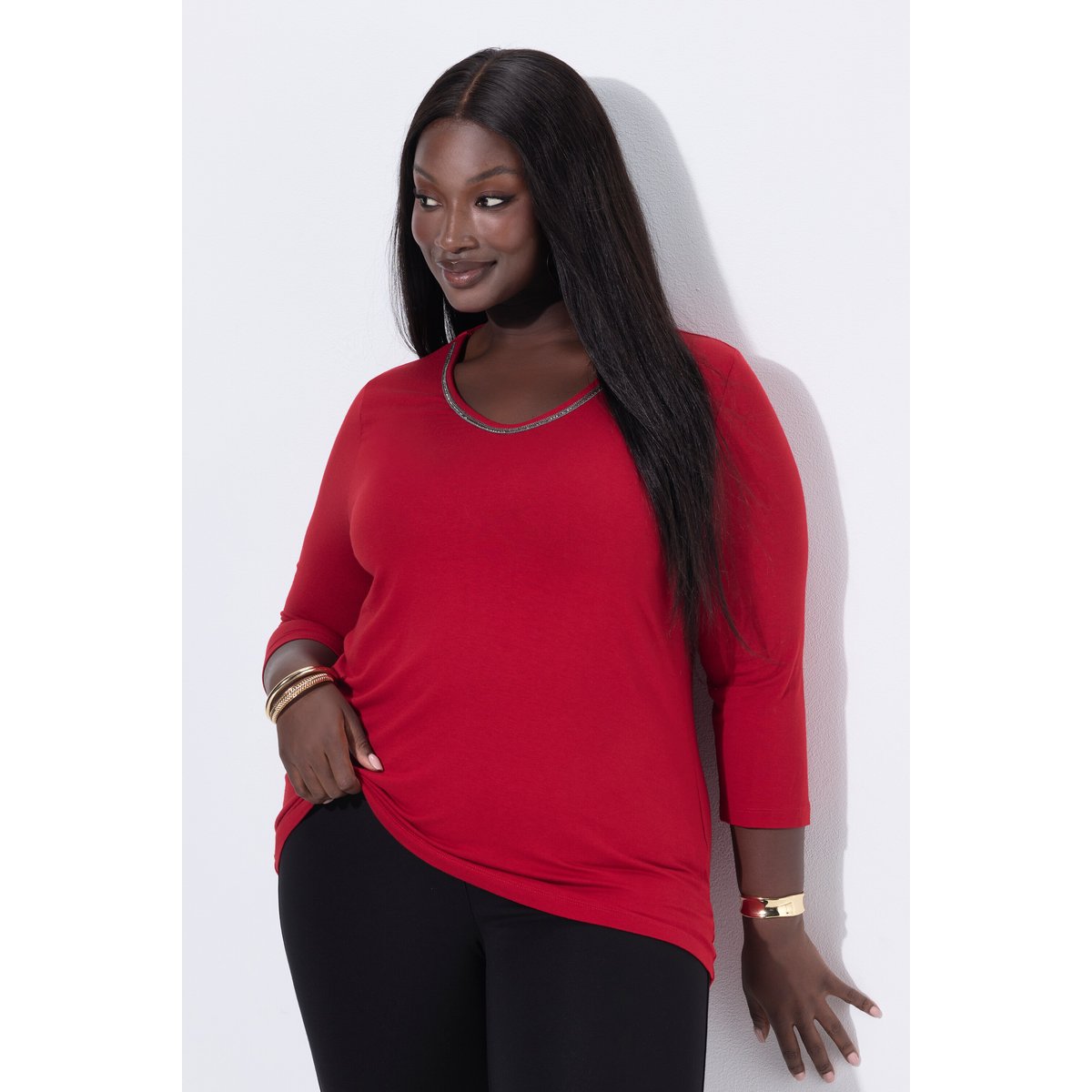 T-shirt à cordelette Classic rouge cerise, ULLA POPKEN