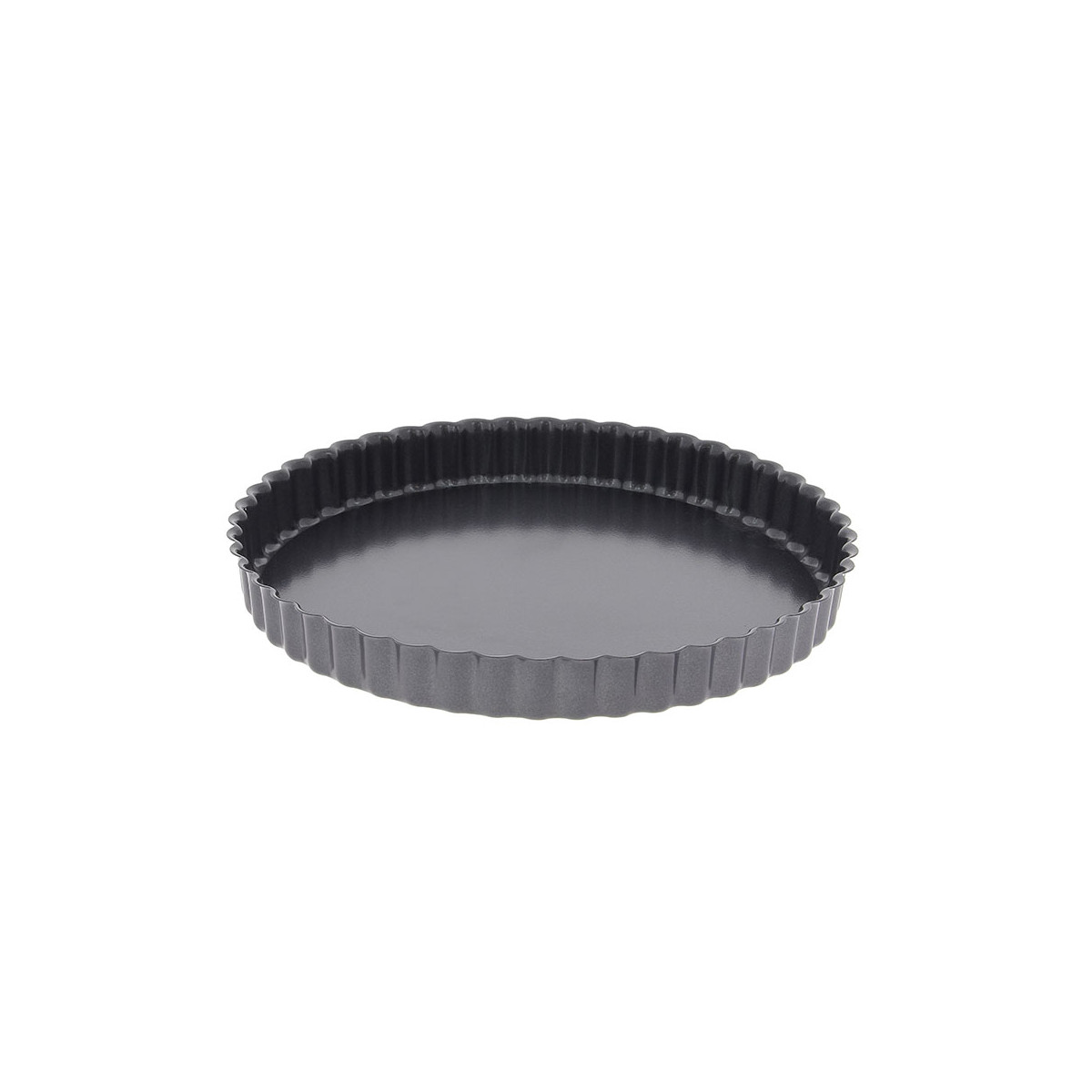 Moule à tarte 20 cm en acier antiadhésif fond fixe gris, DE BUYER
