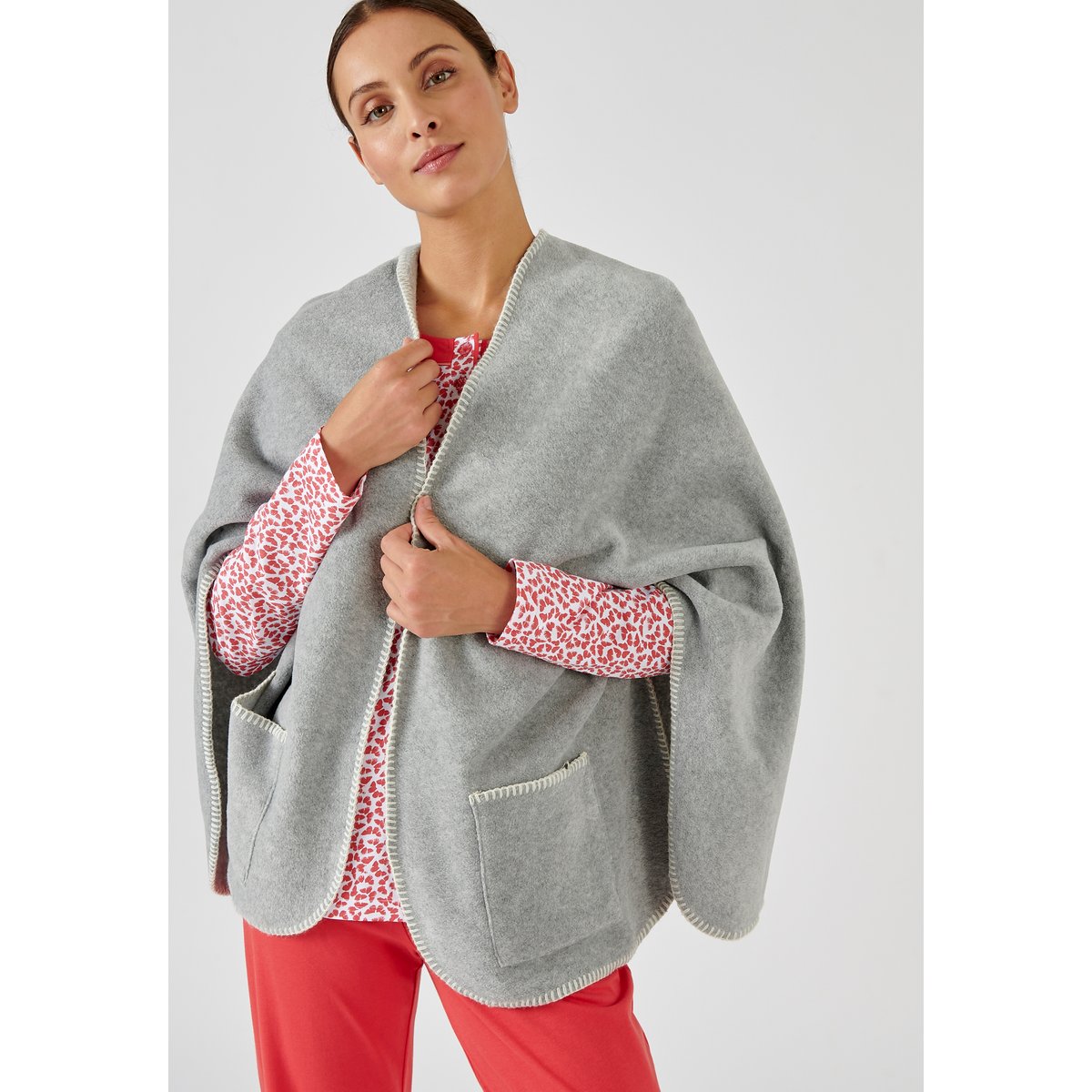 Châle Thermolactyl  maille polaire gris chiné, DAMART