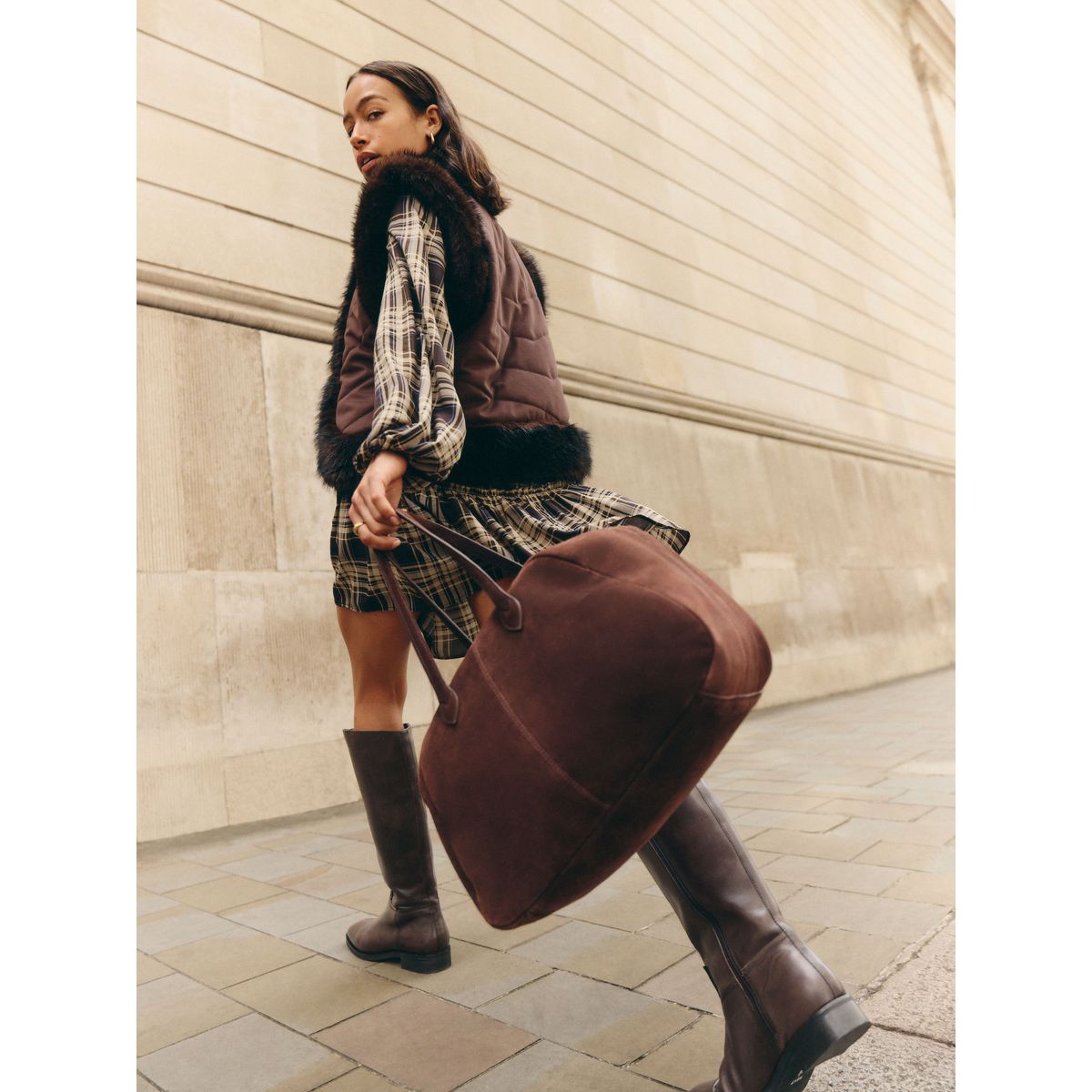 Bottes d'équitation plates forever comfort® cuir brun chocolat, NEXT