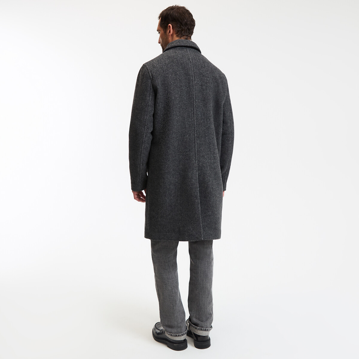 Signatures Virgil Coat in Wool Blend charcoal grey marl, LA REDOUTE COLLECTIONS