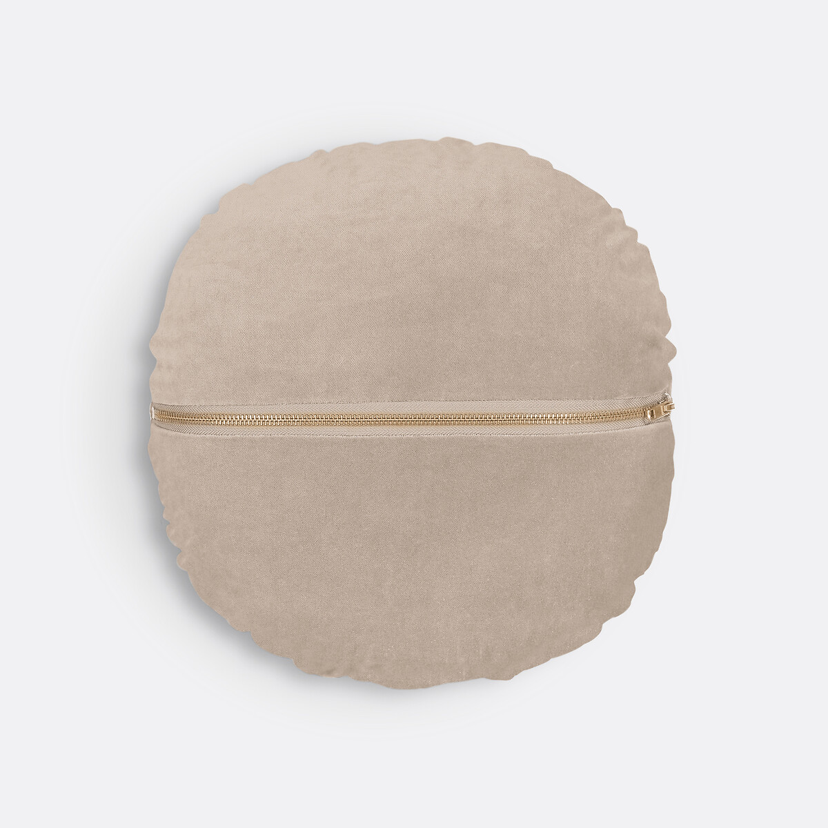 Cuscino rotondo in velluto, Velvet beige, LA REDOUTE INTERIEURS