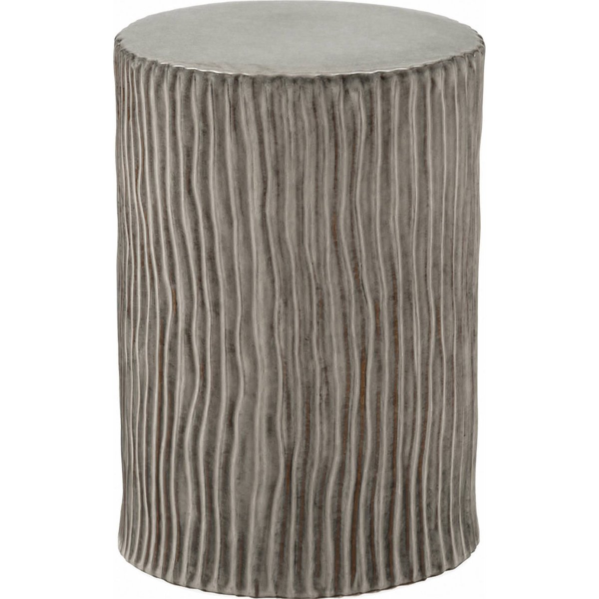 Tabouret céramique à rayures, Rendu artisanal gris texturé, RECOLLECTION