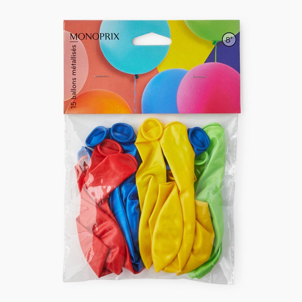 Ballons métallisés couleur unique, MONOPRIX
