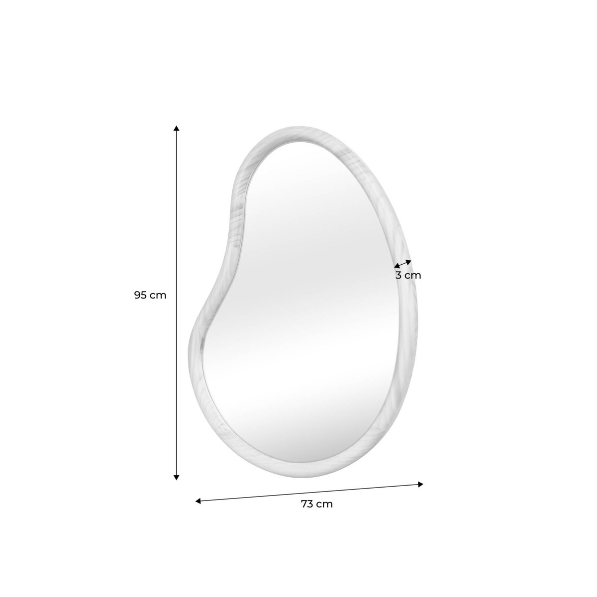 Miroir organique bois de sapin 95cm JACOB naturel, SWEEEK