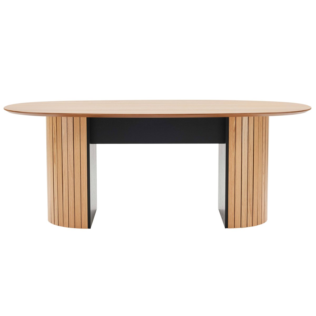 Table à manger avec plateau en mfd plaqué chêne 10 personnes, NAYA bois, OVIALA