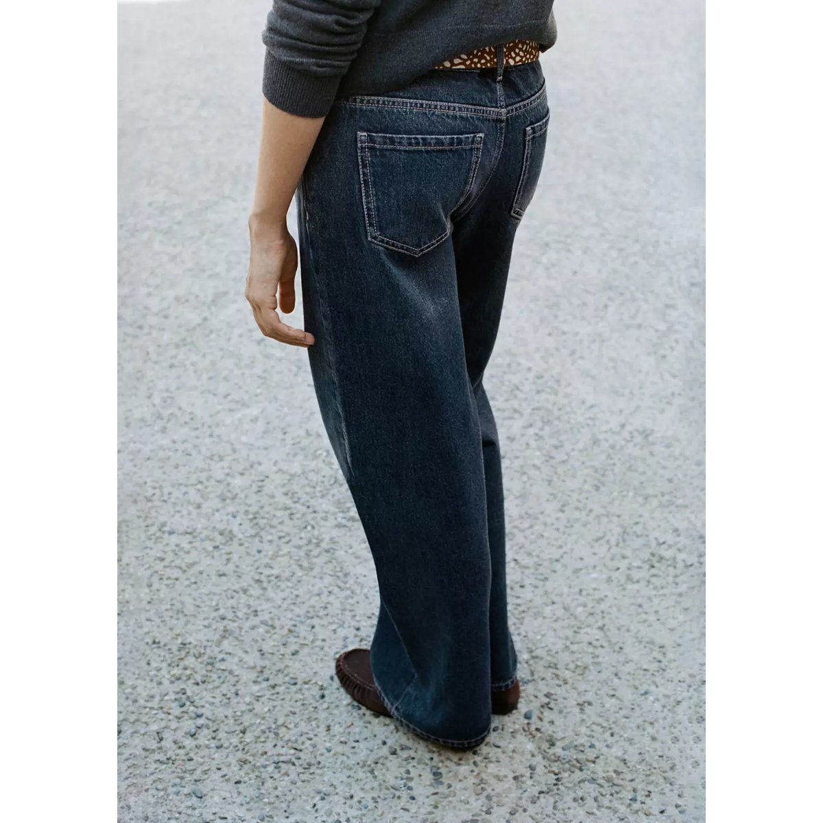 Jean droit low waist bleu foncé, MANGO TEEN