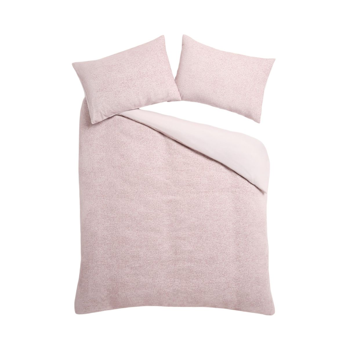 Parure housse et taie en jacquard chenille rose, NEXT