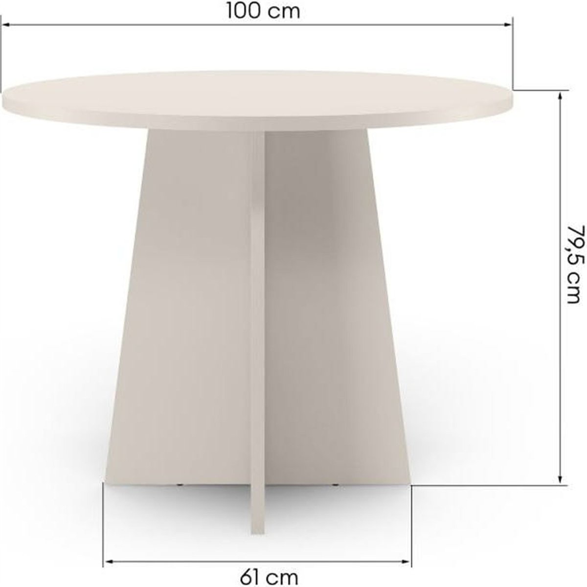 Table à manger ronde en bois noir structuré bois, RECOLLECTION