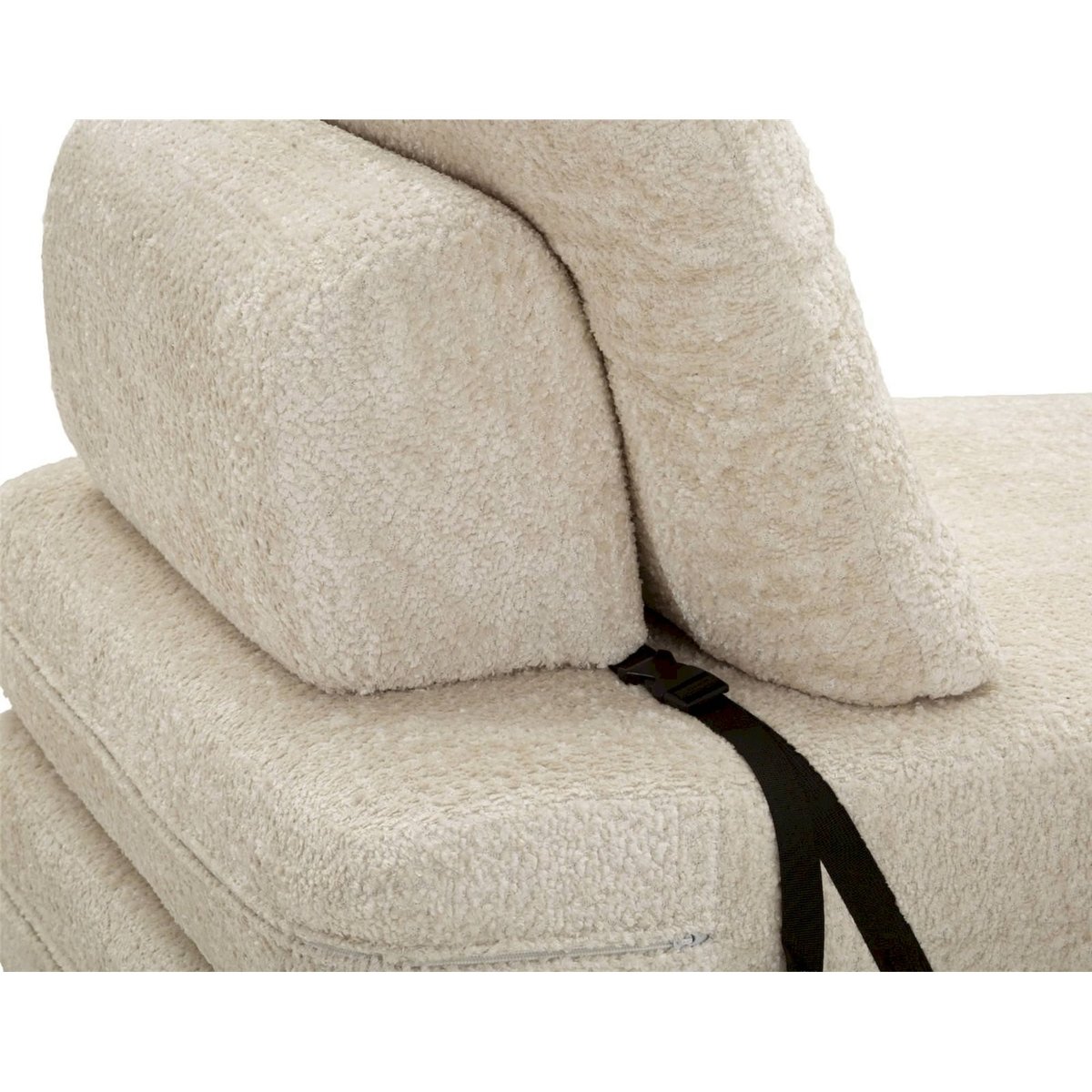 Fauteuil convertible compact bouclé MODERN blanc, RECOLLECTION