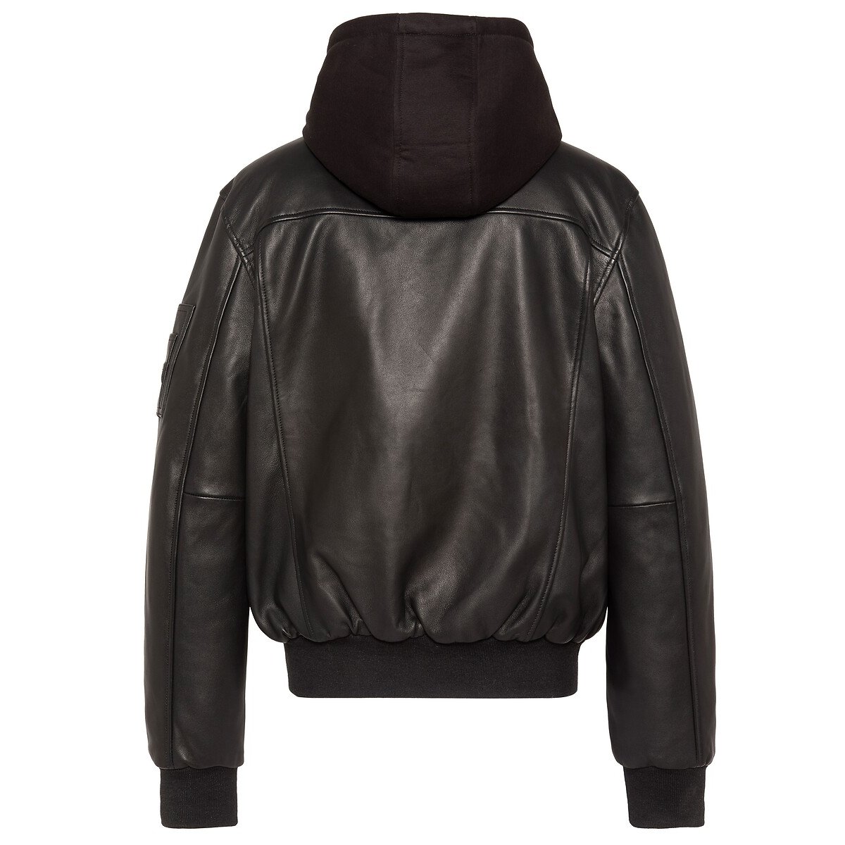 Bomber en cuir, à capuche, LCSPORT noir, SCHOTT