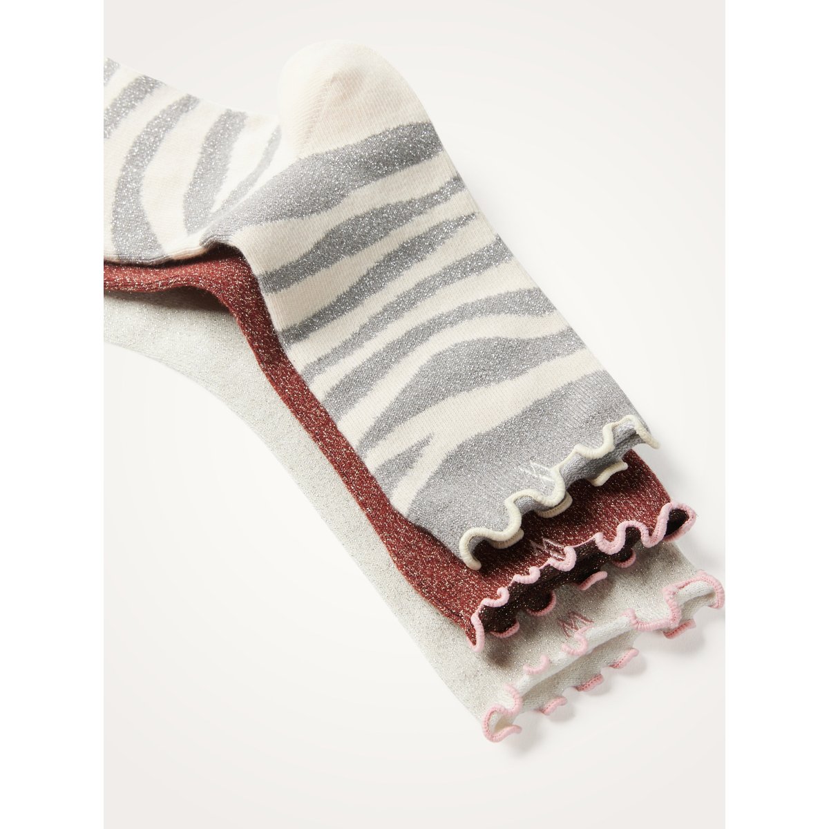 Pack de 3 chaussettes à bords volantés PACK QUINN ecru, VANESSA WU